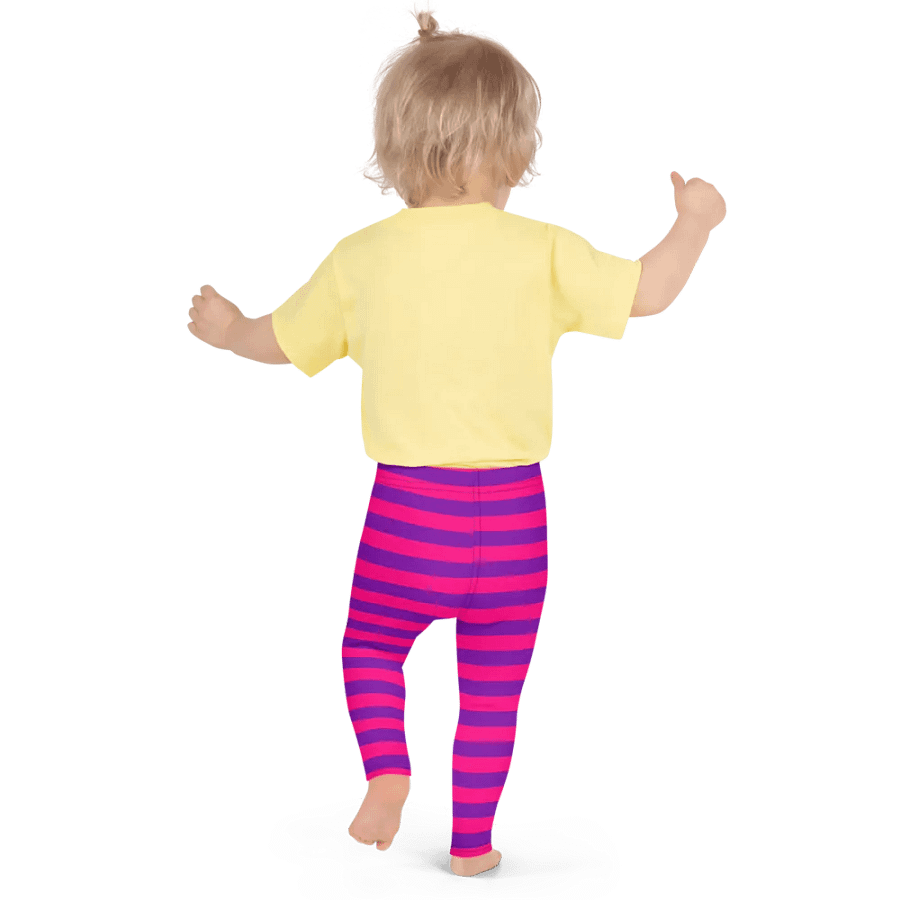 Striped Pink and Purple Kids Leggings product image (3)