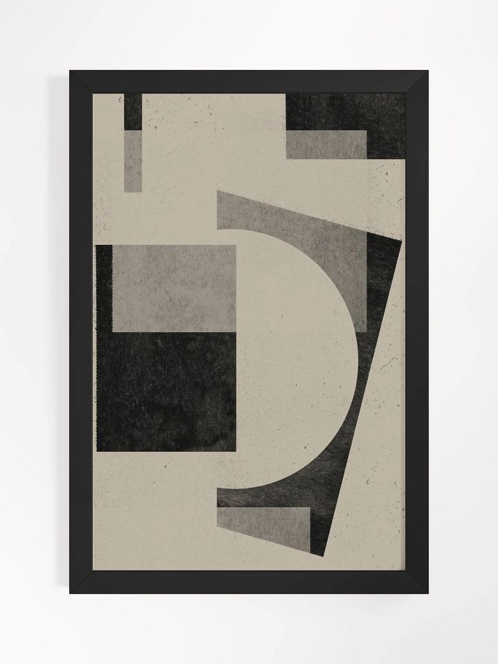 Geometric Fusion Framed Art Print | Modern Abstract Wall Art | Unique Geometric Design for Contemporary Interiors product image (2)