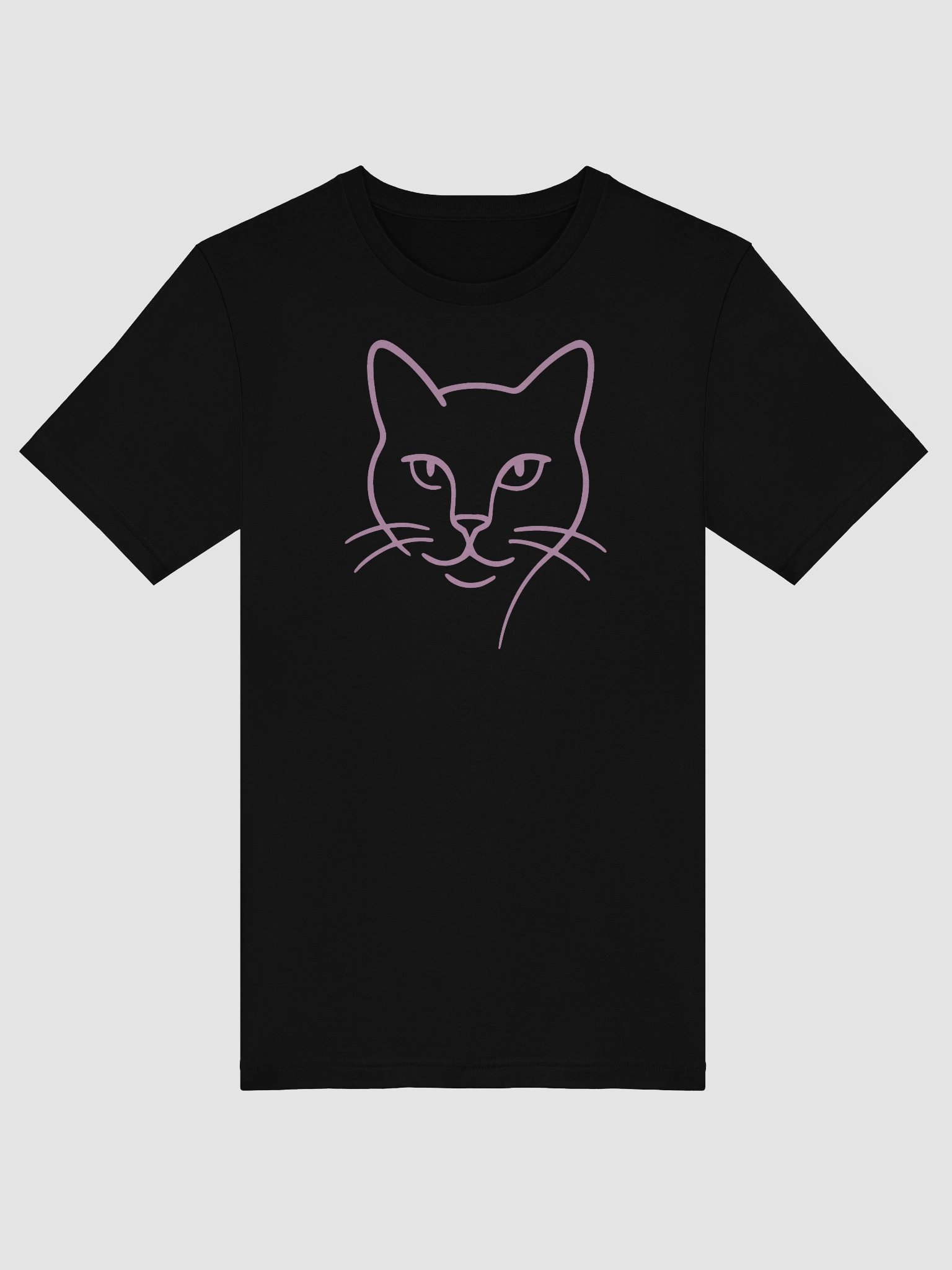 Whiskered Feline Line Art T-Shirt product image (5)