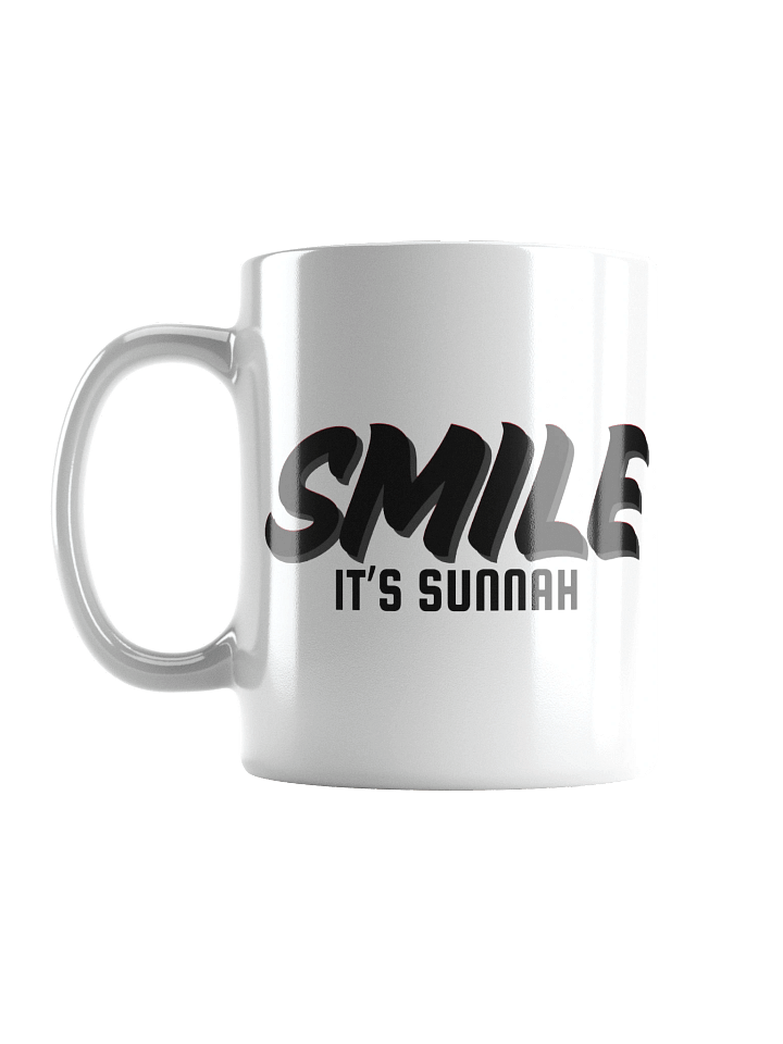 White "Smile It's Sunnah" Mug in Black product image (1)
