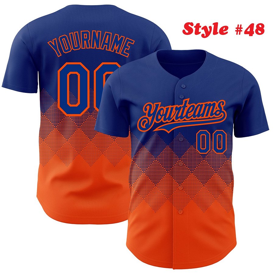 Authentic Baseball Jersey, Custom Baseball Jersey, Personalized Sport Jersey, Colorful, Number, 3D Gradient Square Shape product image (189)