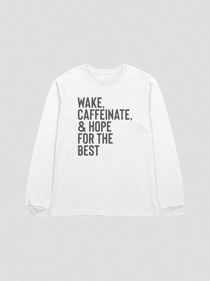 Wake & Caffeinate Long Sleeve Tee (Black) product image (1)