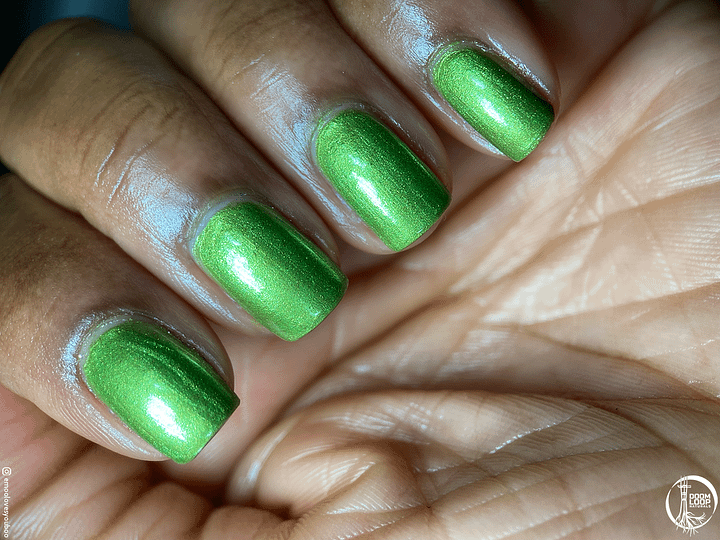 TWO SIZES TOO SMALL - Green Semi-Metallic Nail Polish product image (2)