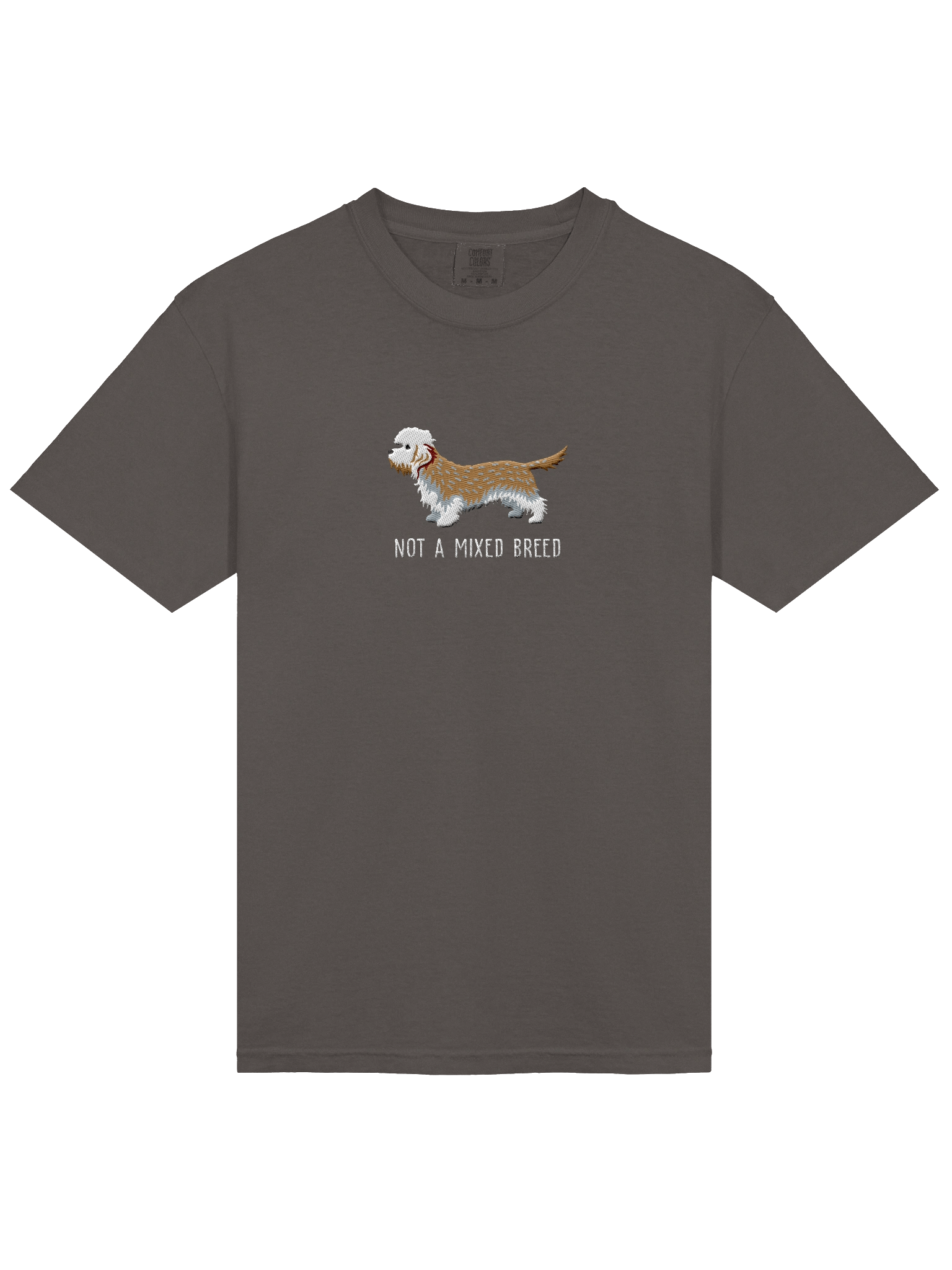 Not a Mixed Breed T-Shirt(Embroidered) of a Dandie Dinmont Terrier(Mustard) product image (15)