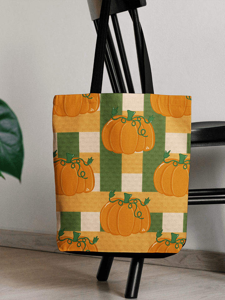 Pumpkin Plaid Pattern Tote product image (1)