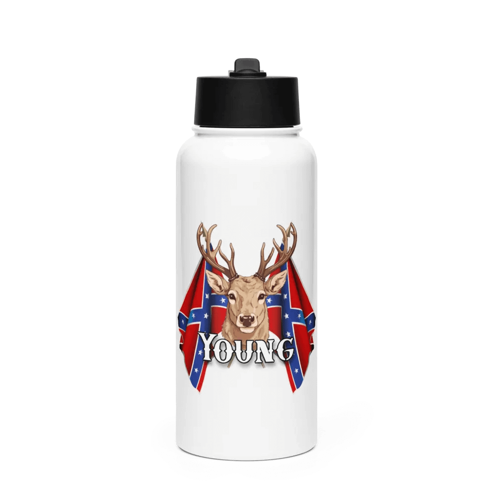 "Young" Last Name Rebel Redneck Deer - Stainless Steel Sports Water Bottle product image (1)