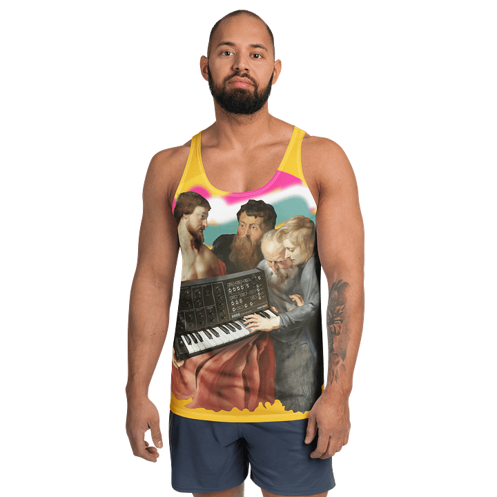 He died for our synths, by Frank Fonik (Korg MS 10), classic synth Tribute, Regular fit Tank Top product image (1)