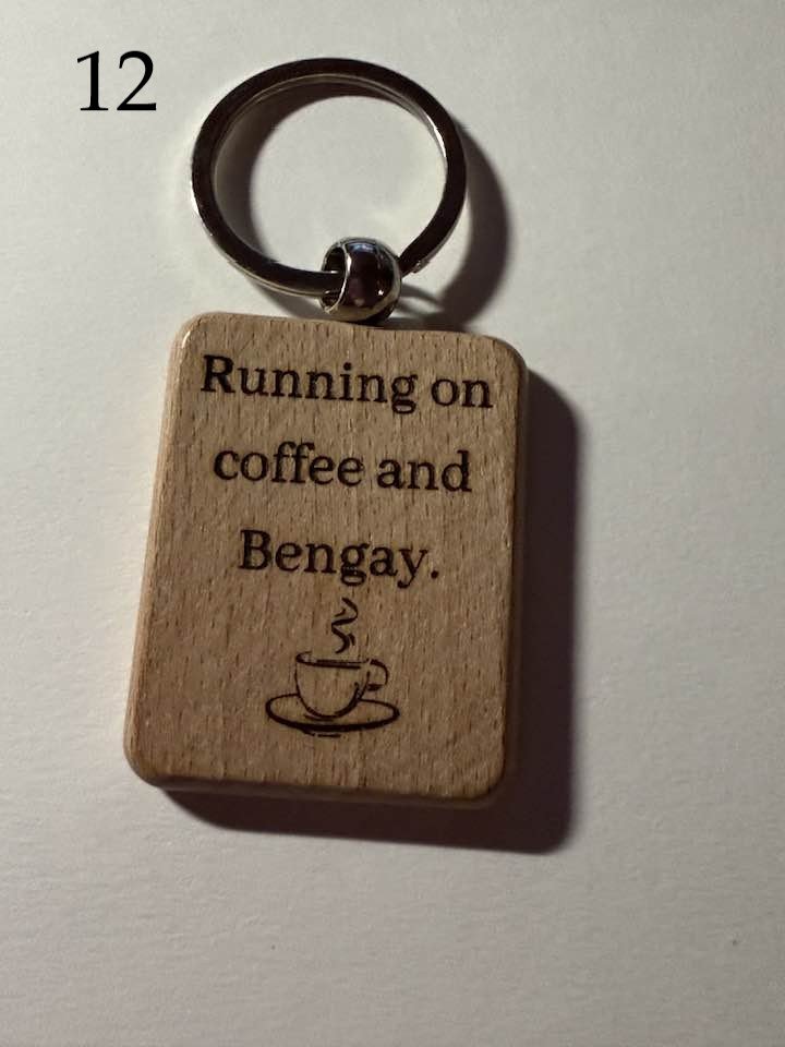 Wooden Engraved Keychains – Funny Aging Sayings | Perfect Birthday Gift | Choose Design by Number product image (12)