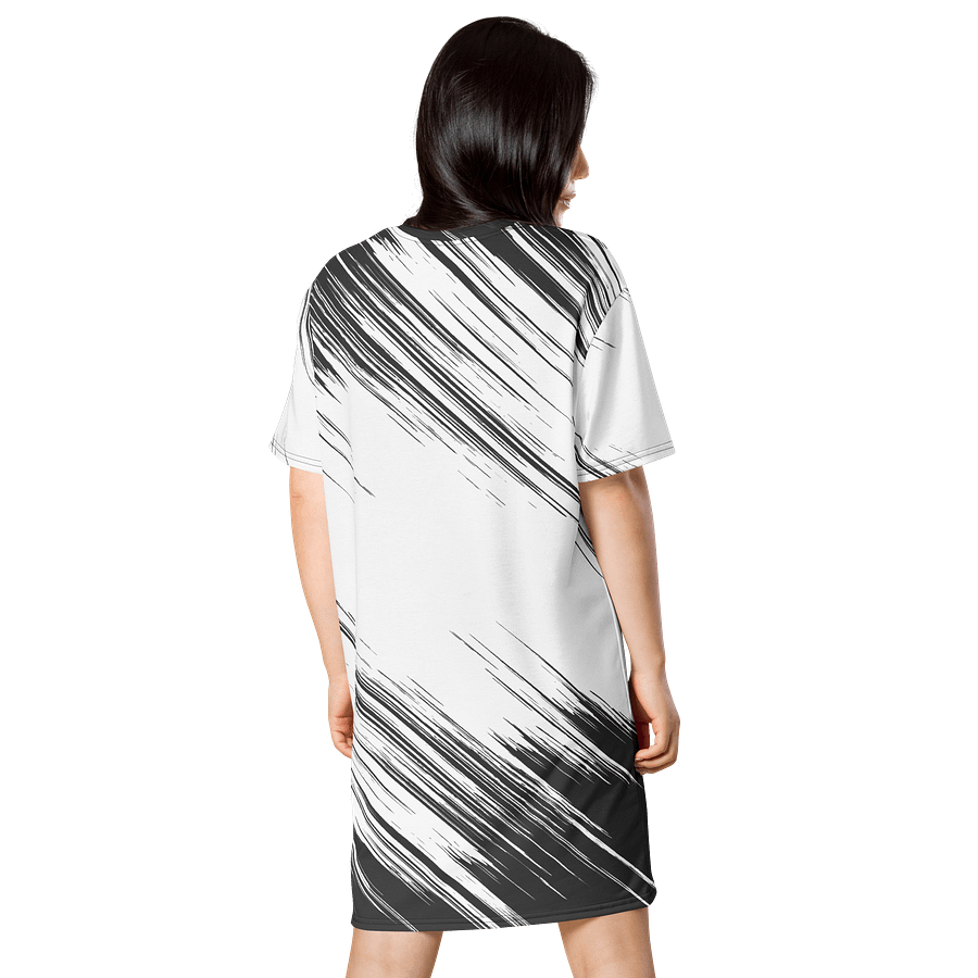 Exclusive Black and White Brushstroke T-Shirt Dress - Only at TDS Music product image (2)
