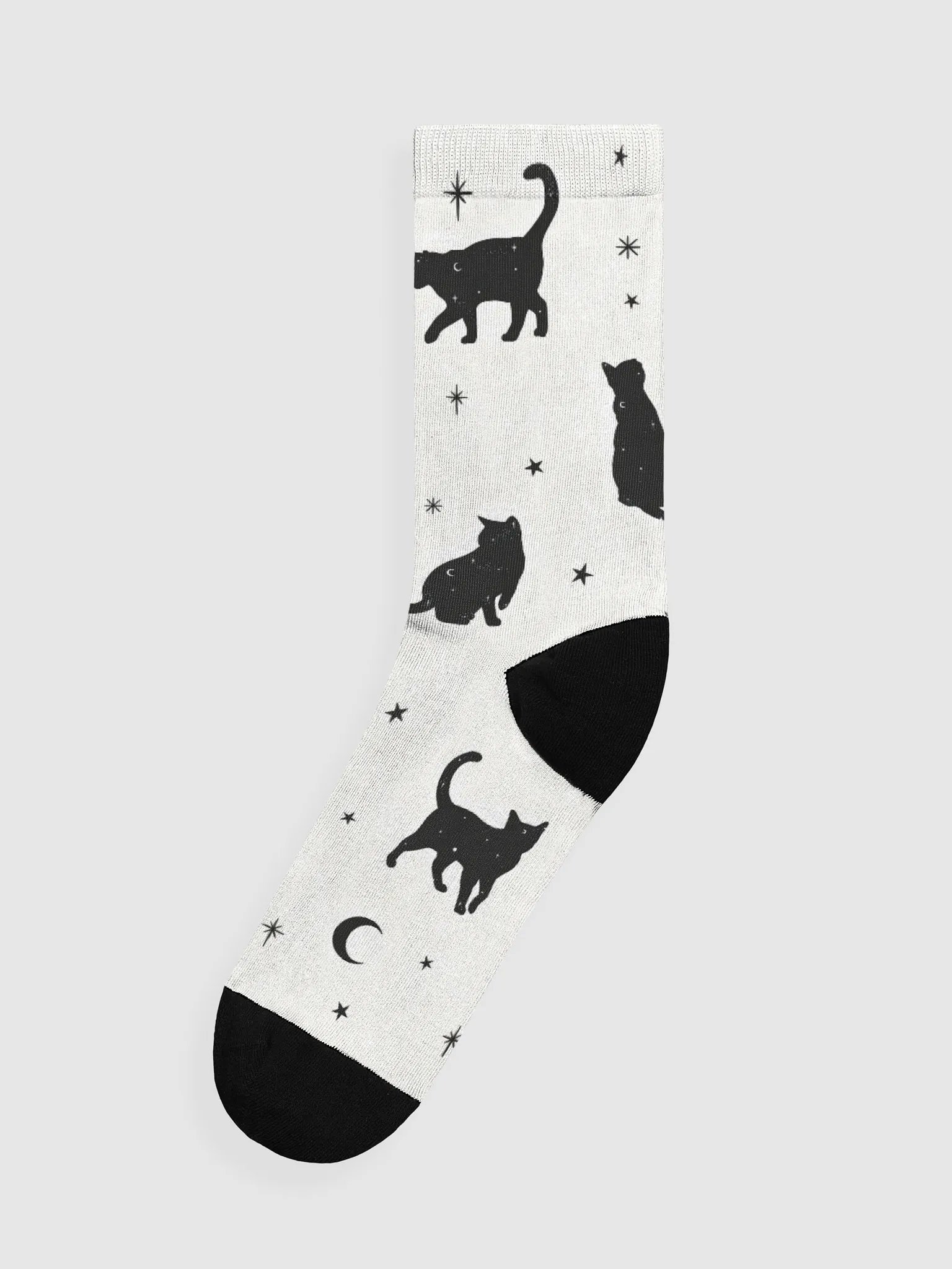 Starry Cats - White - Crew Socks product image (1)