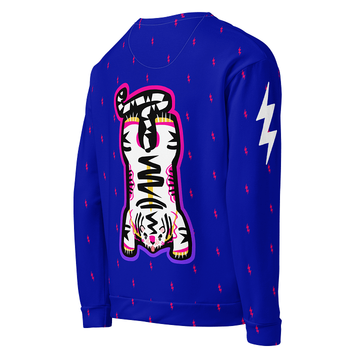 White Electric Tiger with Pink Lightning Bolts - Eco-Sweatshirt product image (2)