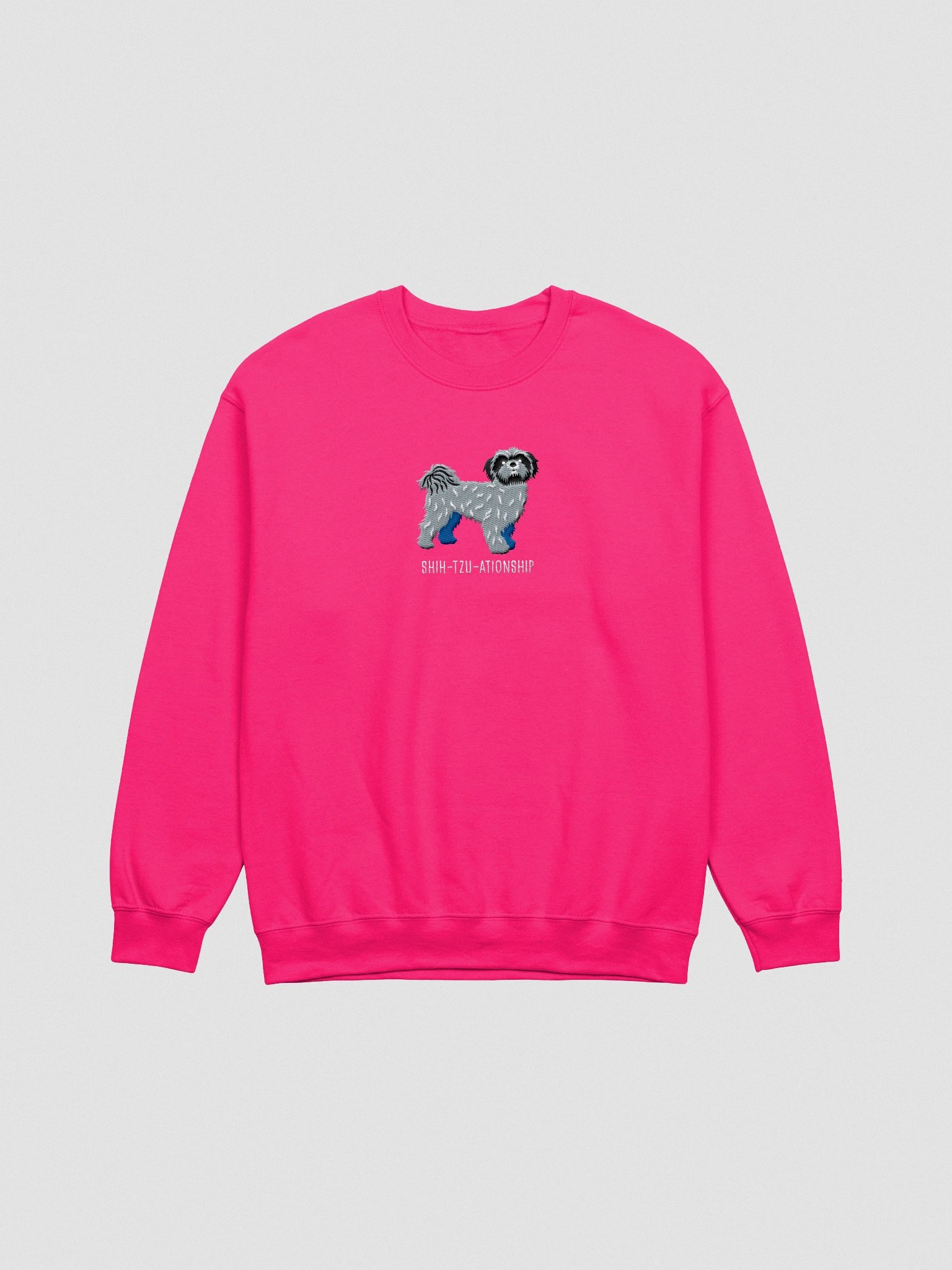 Shih-Tzu-ationship Sweatshirt (Embroidered) of a Shih Tzu(Blue) product image (4)