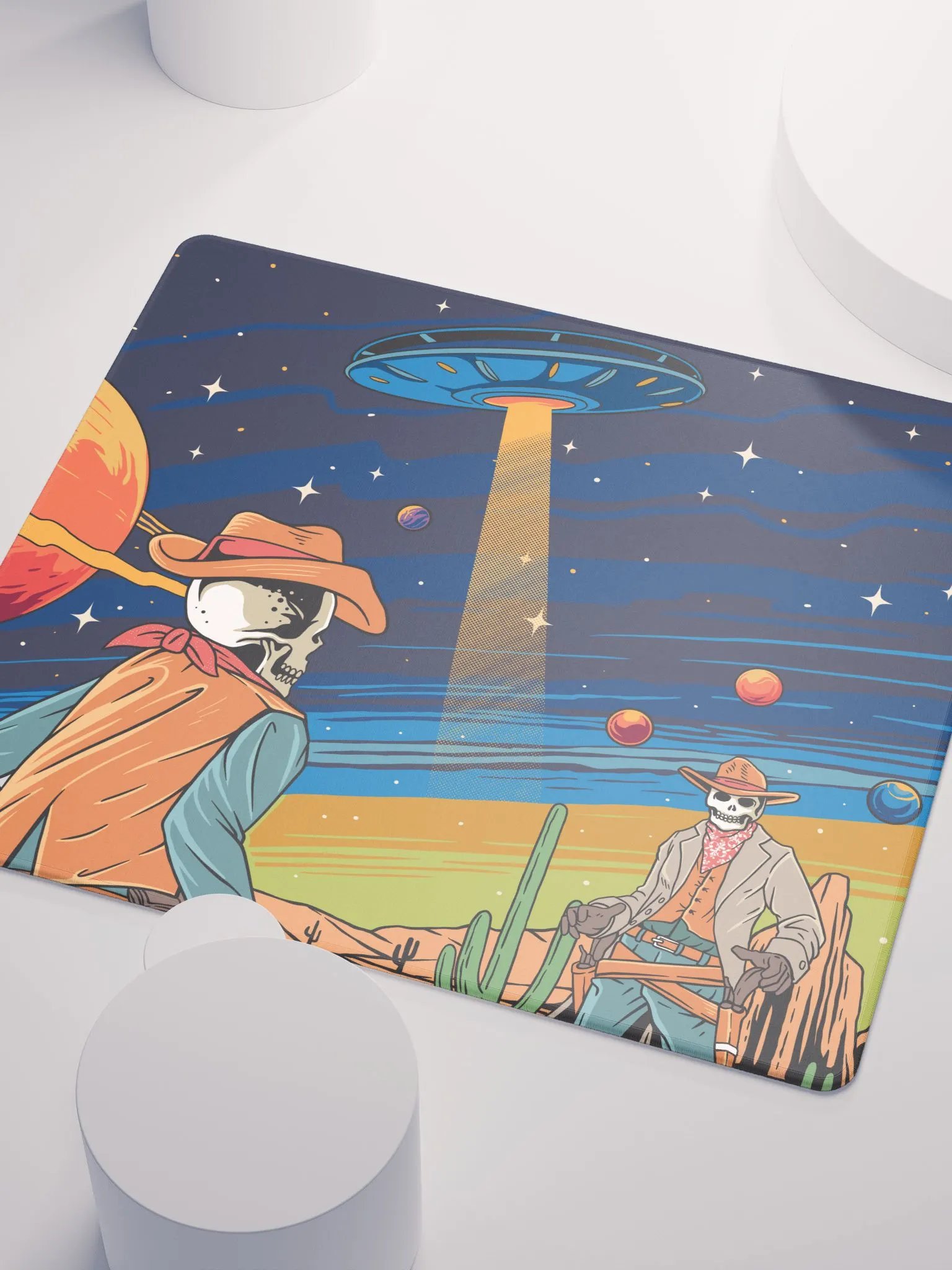 Skeleton Space Cowboys Gaming Mouse Pad product image (3)