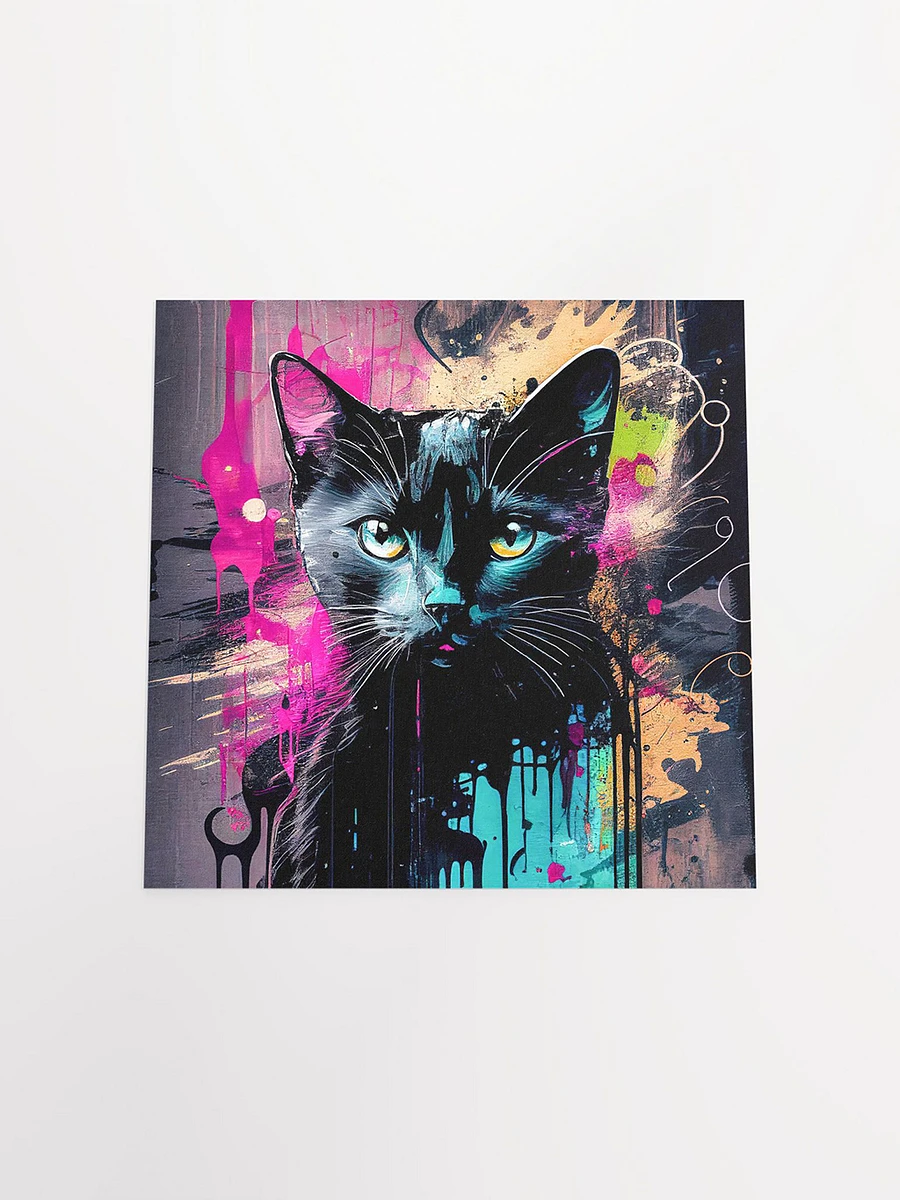 Graffiti Inspired Black Cat Matte Poster product image (4)