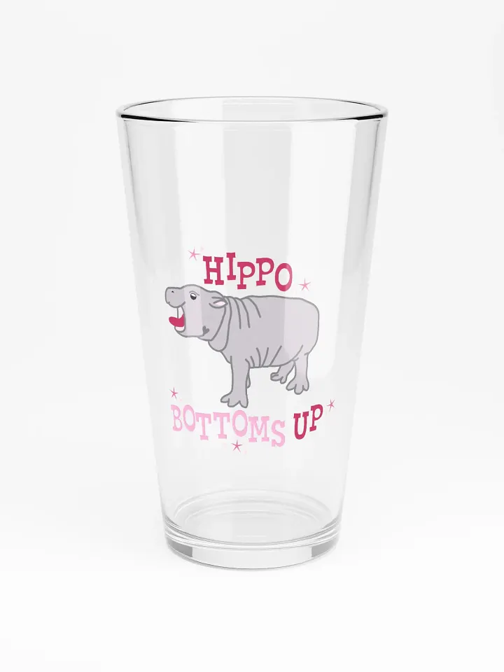 Hippo Bottoms Up Pint Glass | Moo Deng Inspired Merch product image (2)