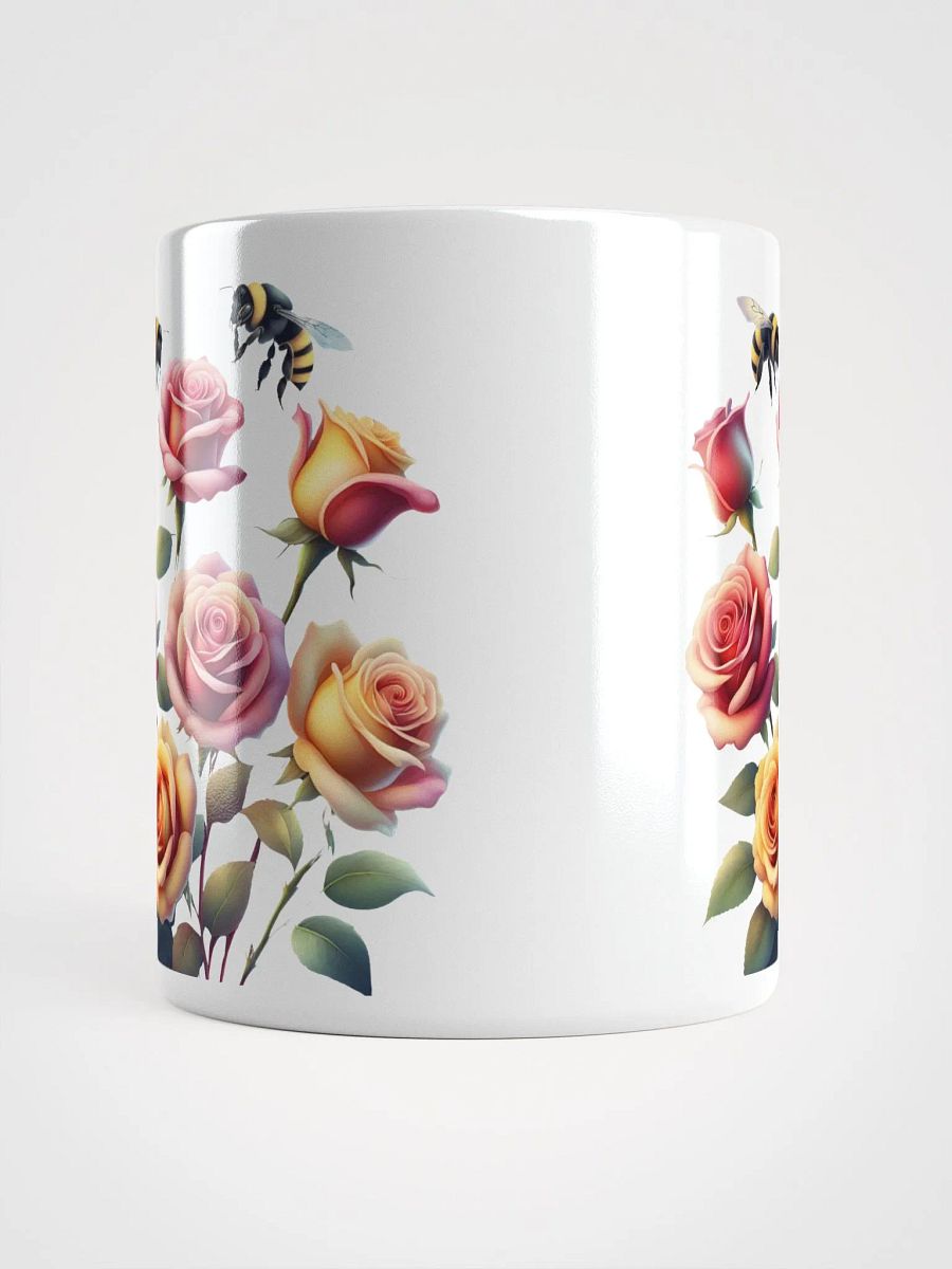 Honey Bees and Roses Graphical Design White Mug product image (18)