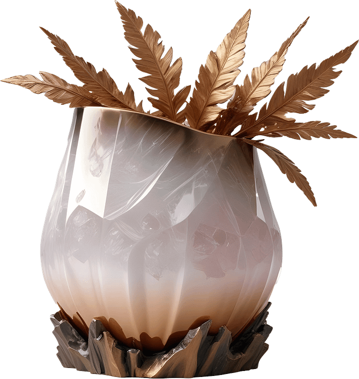 Romantic Elegance – Crystal Rose Vase PNG product image (1)