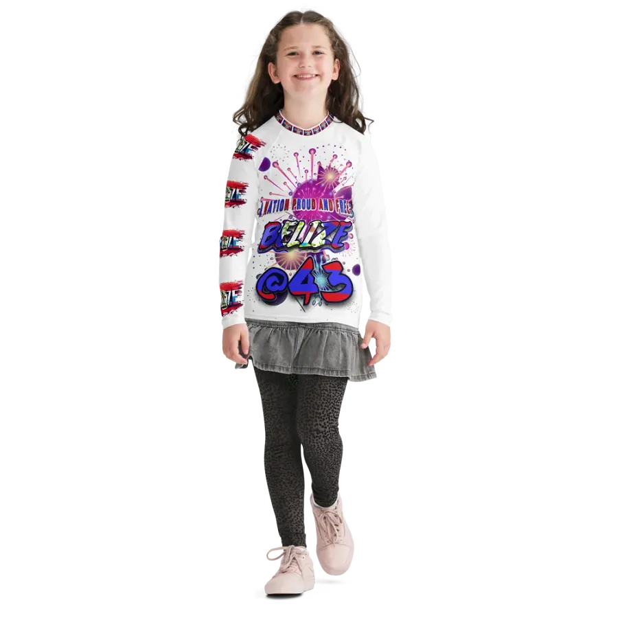 Belize Independence Day Youth Rash Guard product image (9)