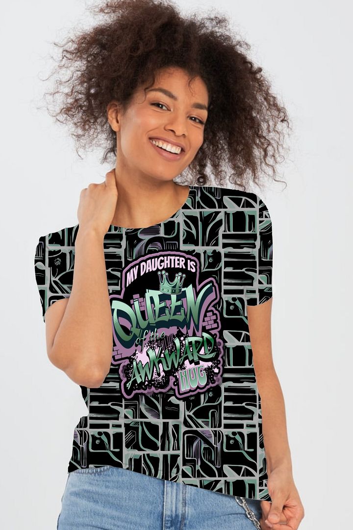 Queen of the Awkward Hug #Autism All Over Print T-shirt product image (1)