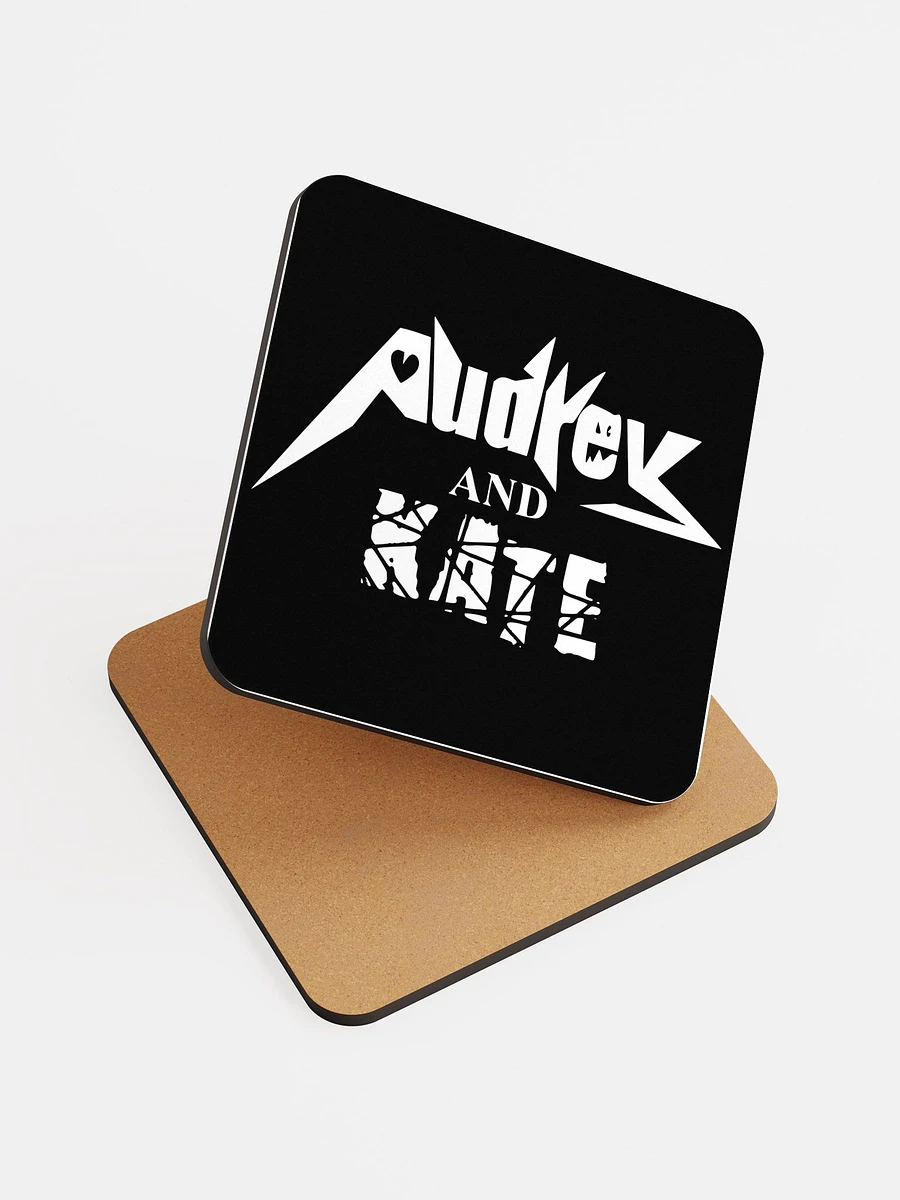 Audrey and Kate Official Square White Logo Coasters product image (3)