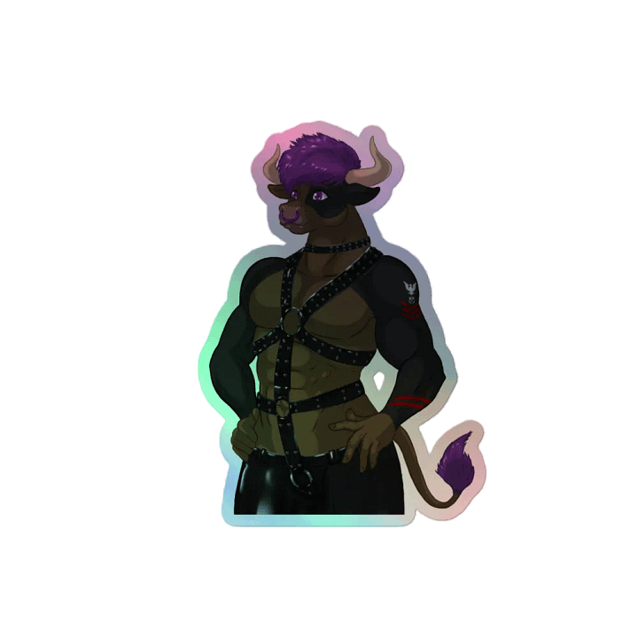 "Leather Daddy Yuuma" Holographic Sticker product image (2)