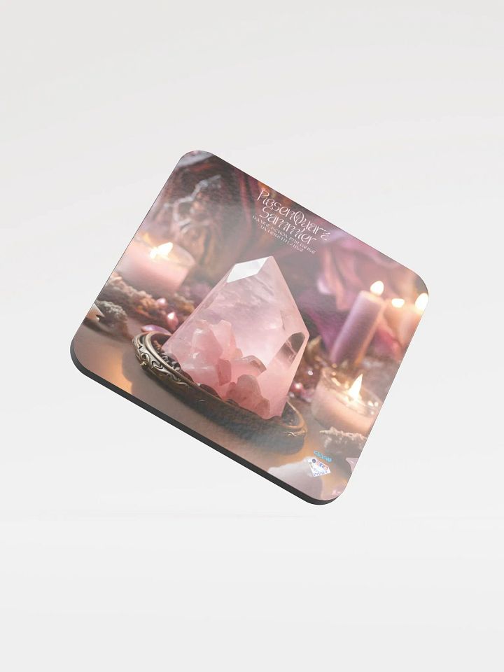 Untersetzer aus glänzendem Kork, Jahres Abo. RosenQuarz Sammler product image (1)