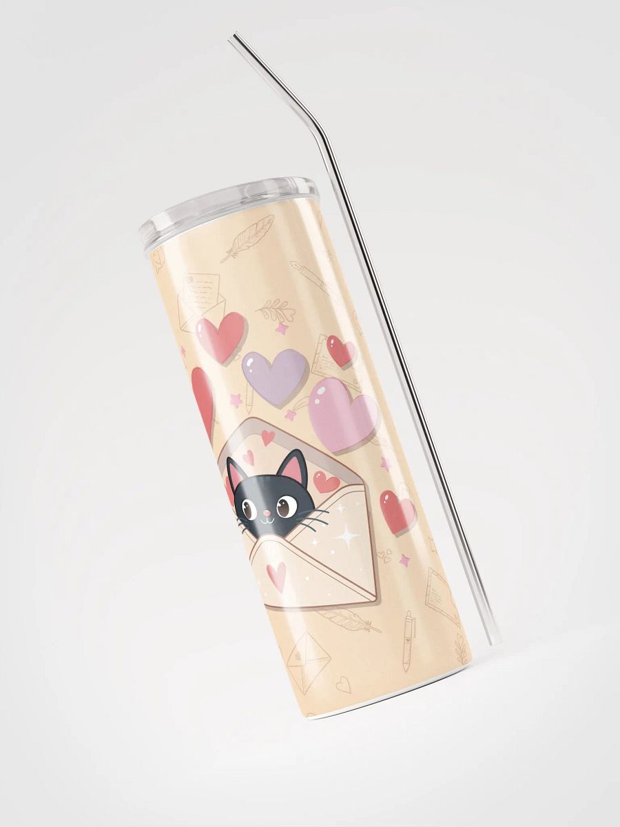 Feline Valentine Envelope - Tumbler with straw product image (3)