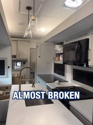 Oops! Beginner mistakes   Do not place heavy dishes on the shelves #rvlife #fulltimerv #fifthwheel #brinkleyrv #brinkleyz3515 #brinkleymodelz3515 