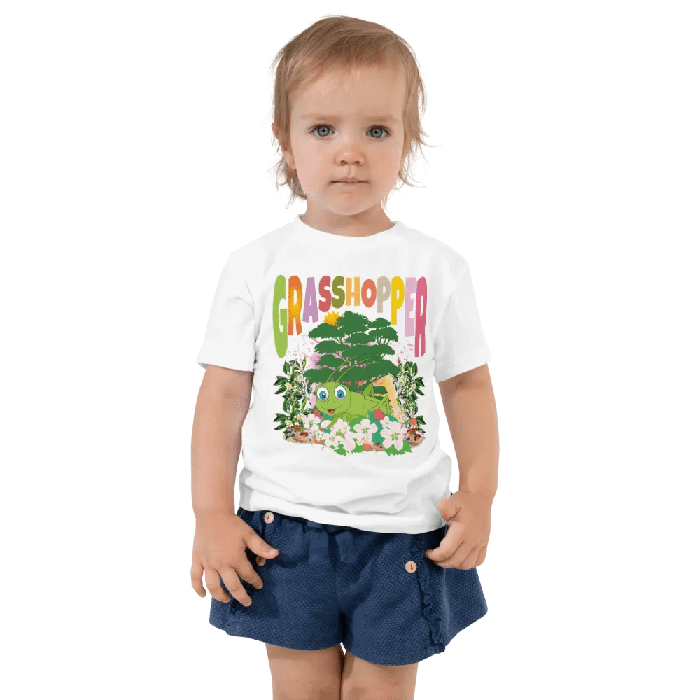 Grasshopper Colorful Funny Cute Bella + Canvas Toddler T-Shirt – Funny Shirt for Kids product image (2)
