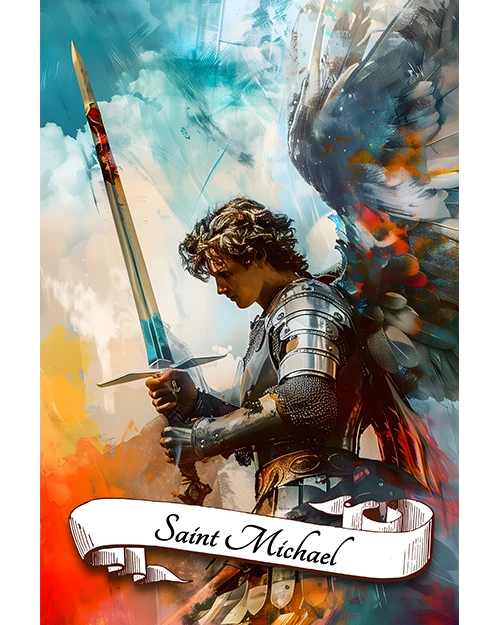 Saint Michael The Archangel Patron Saint of Bankers, Police Officers, Firemen, Grocers Matte Poster product image (1)