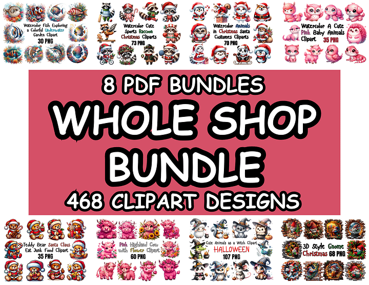 Whole Shop Clipart PNG Bundle, Whole Shop Bundle Clipart PNG, Digital Download, Printable PDF, Bundle for Kids and Adults product image (1)