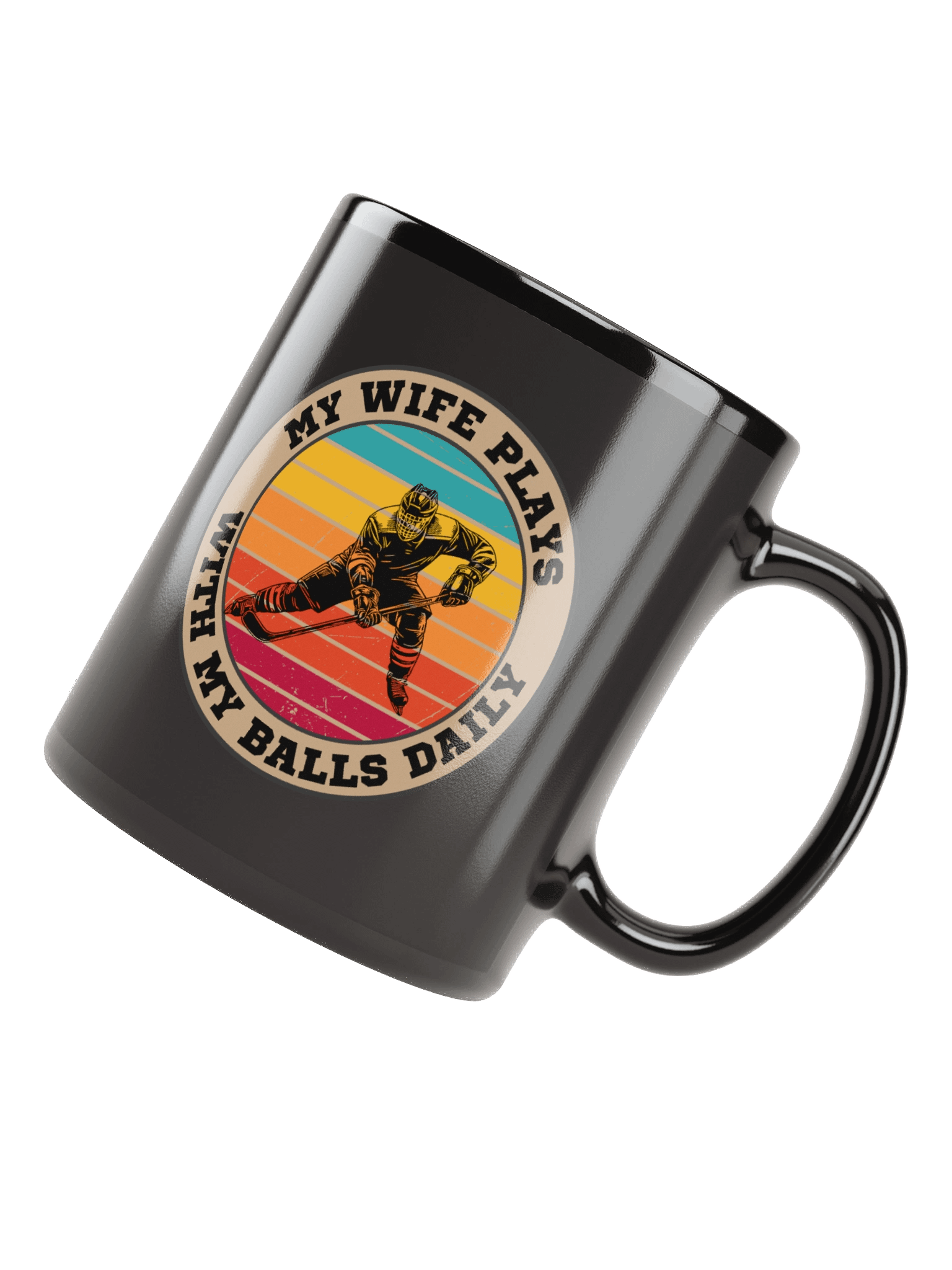Hockey "My Wife Plays With My Balls Daily" Mug– Funny Sports Graphic Mug | Retro Humor Mug product image (3)