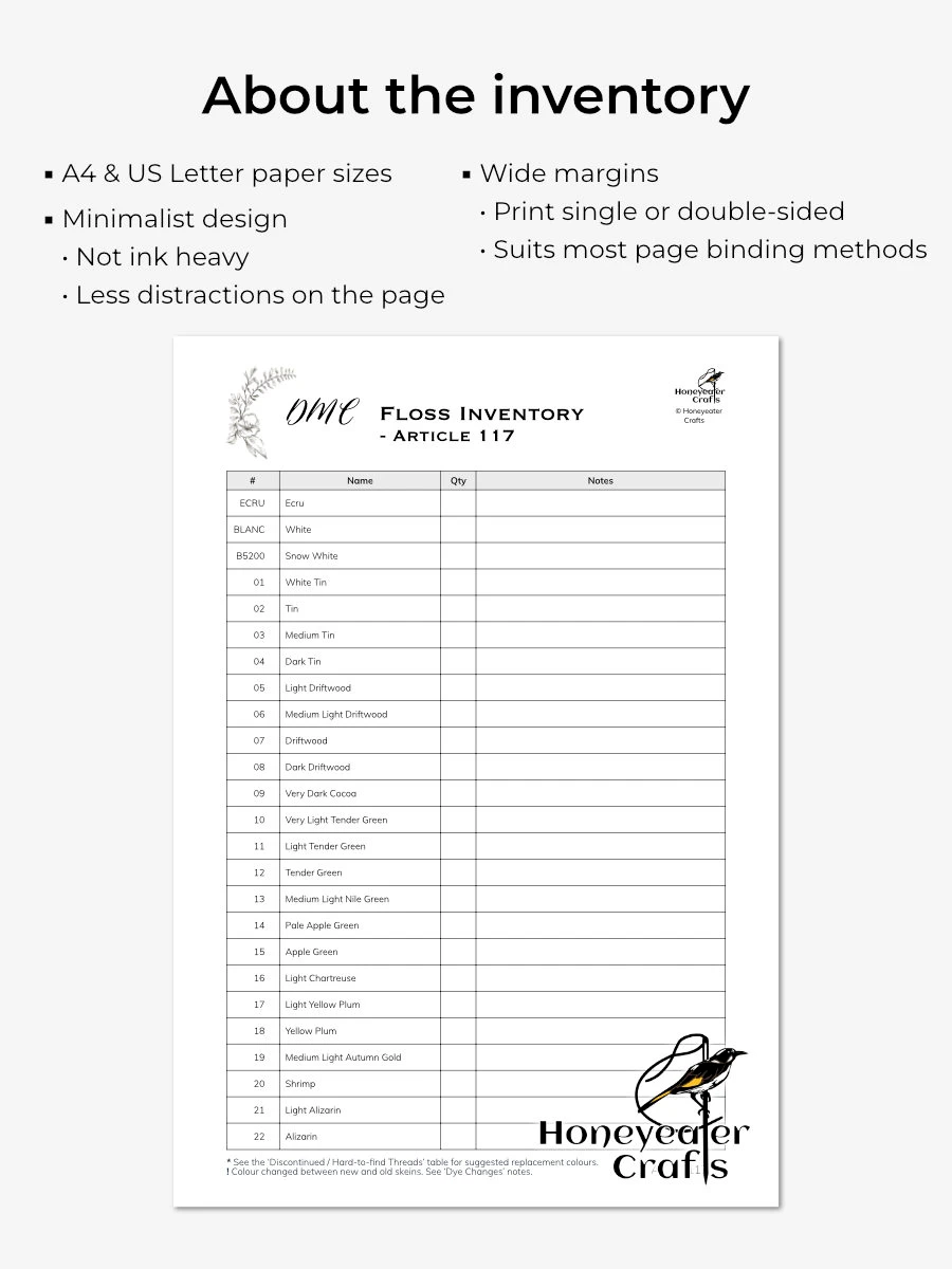 DMC Floss Inventory Tracker PDF product image (5)