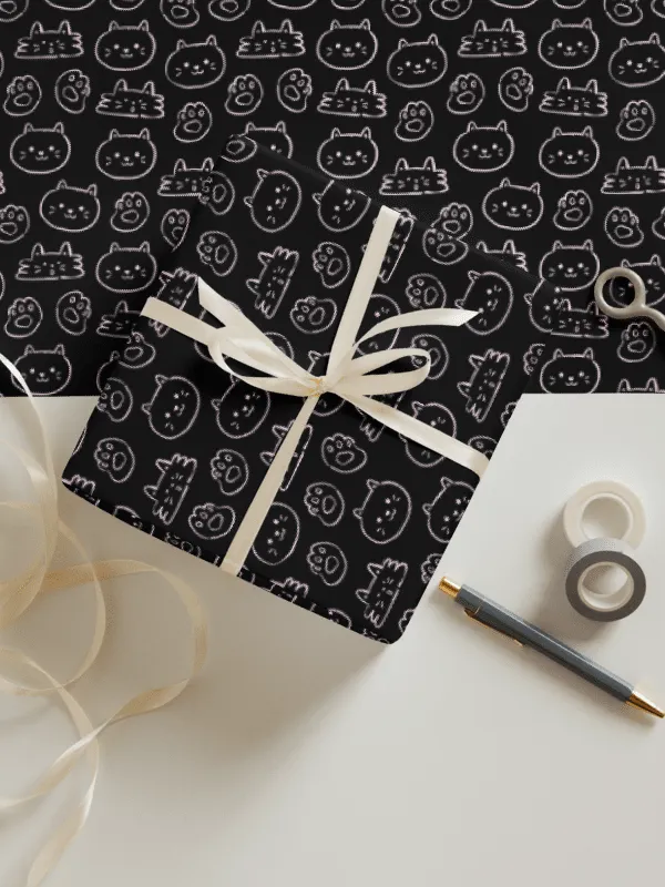 Midnight Kitty Wrap Paper (Set of 3) product image (1)