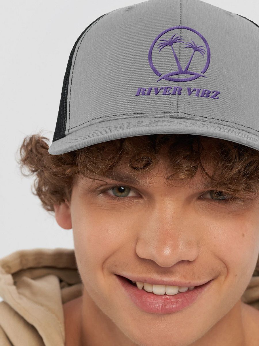 Palm Tree Blue River Vibz Trucker Hat product image (58)