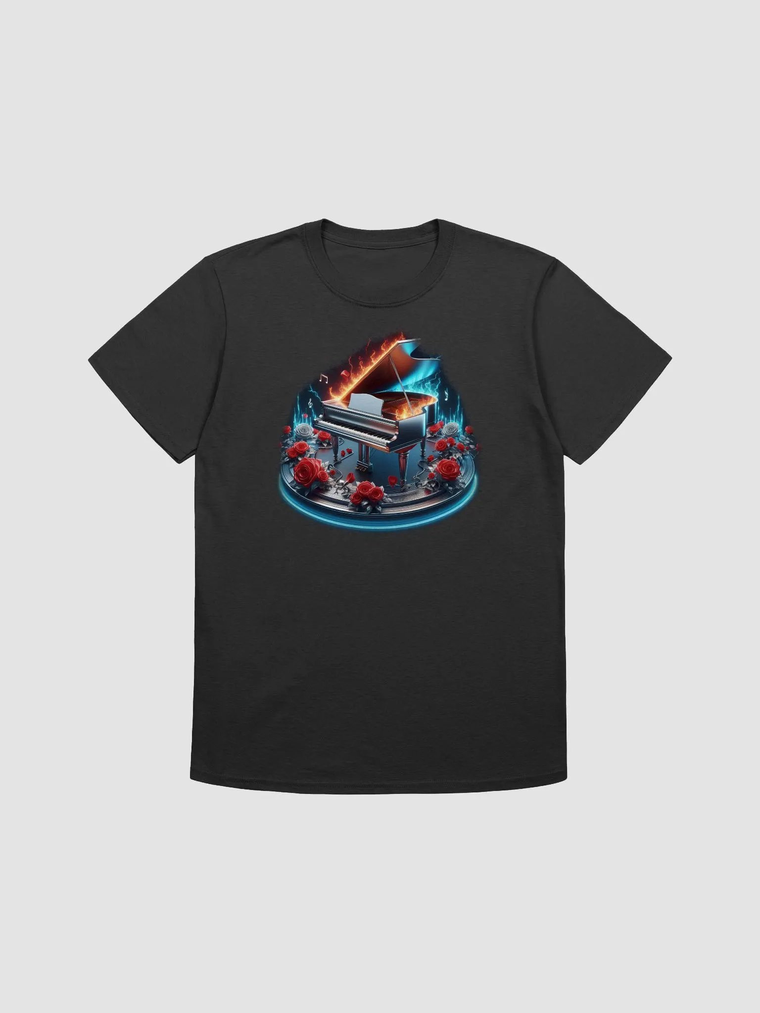 Flaming Piano Roses - Unisex Piano T-Shirt #21 product image (1)