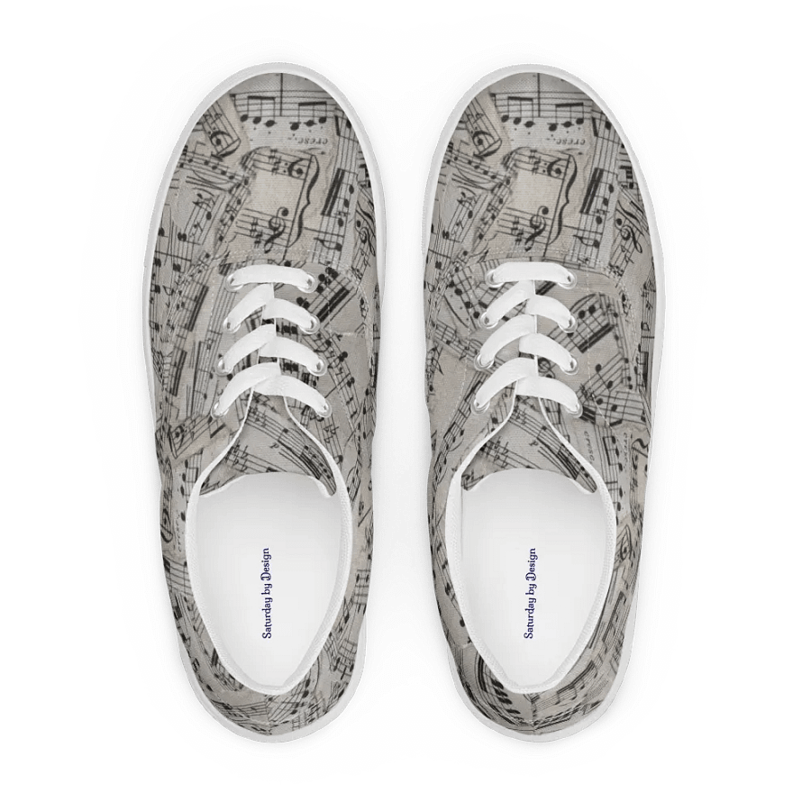 Sheet Music Collage Women's Lace-Up Canvas Shoes product image (1)