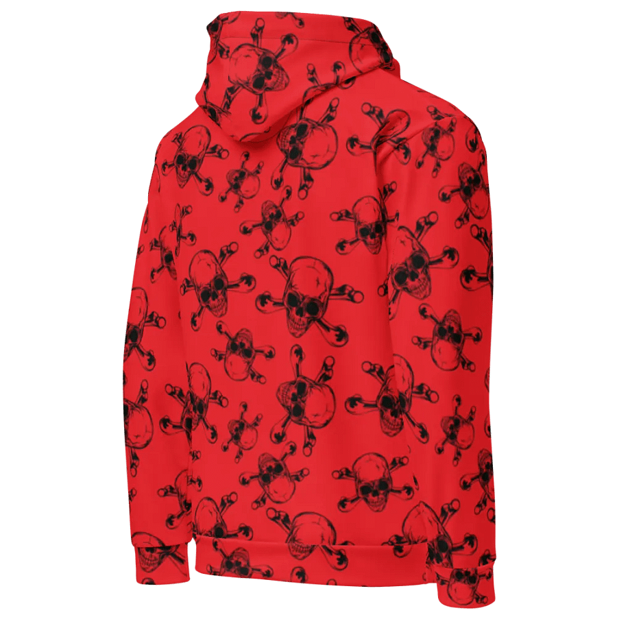 Skull & Bones - Red - All-Over Print Recycled Unisex Hoodie product image (7)