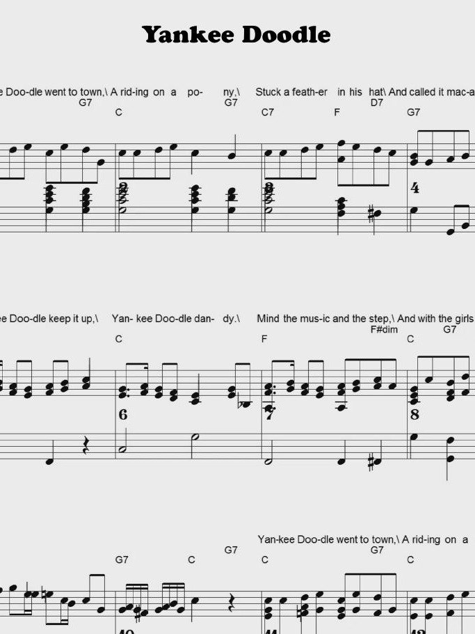 Yankee Doodle - CS - Piano sheet music product image (1)