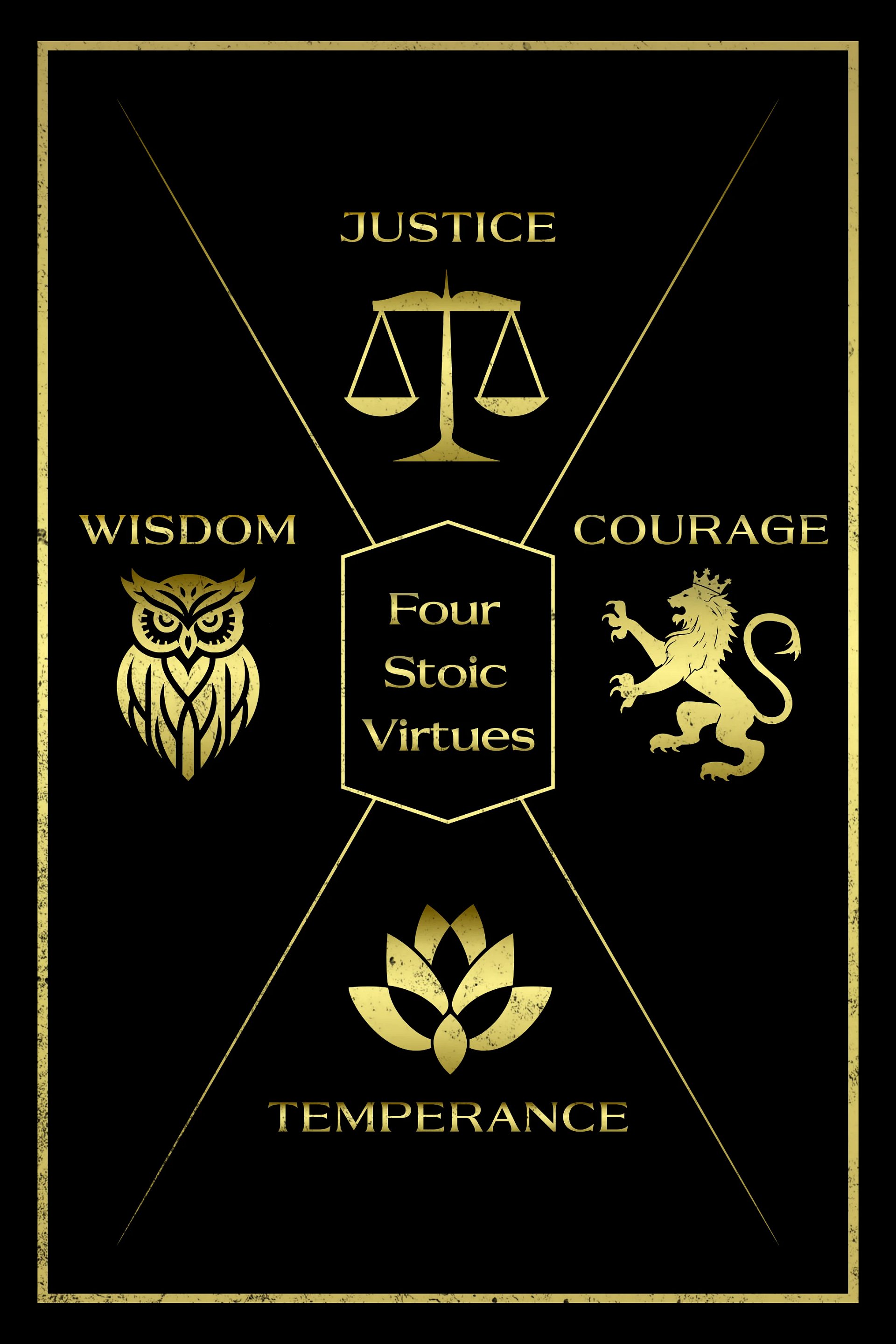 4 Stoic Virtues Matte Paper Poster product image (1)