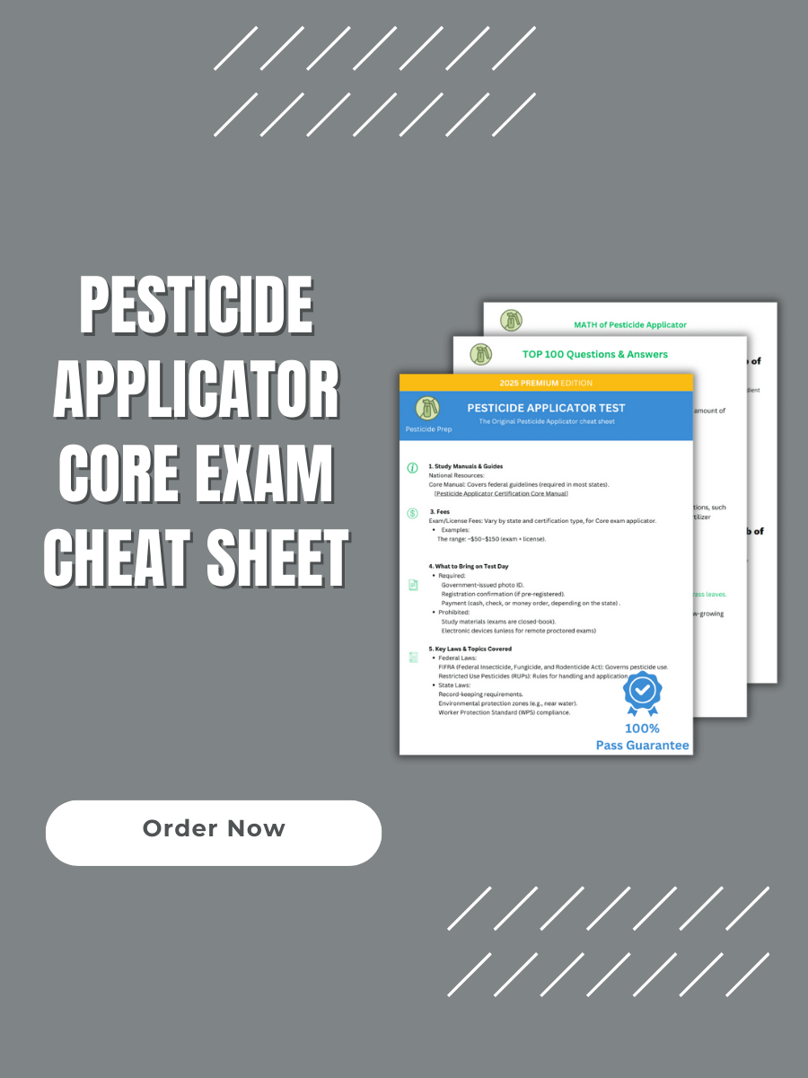 Pesticide Applicator Core Exam Cheat Sheet product image (1)
