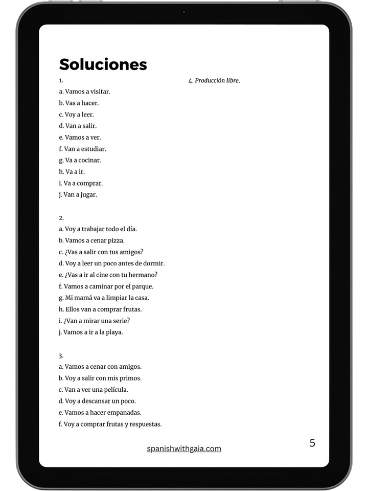 PDF IR + A + INFINITIVO (exercises with solutions) product image (2)