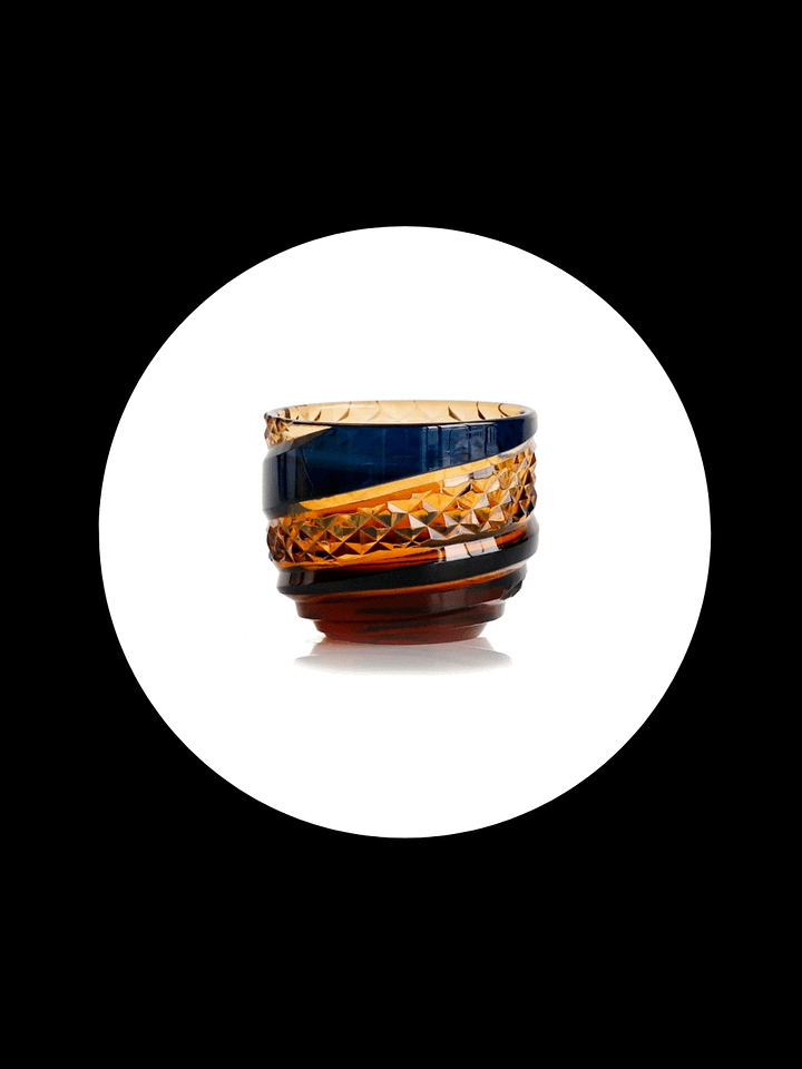 Edo Kiriko - Small Amber Blue 04 product image (1)
