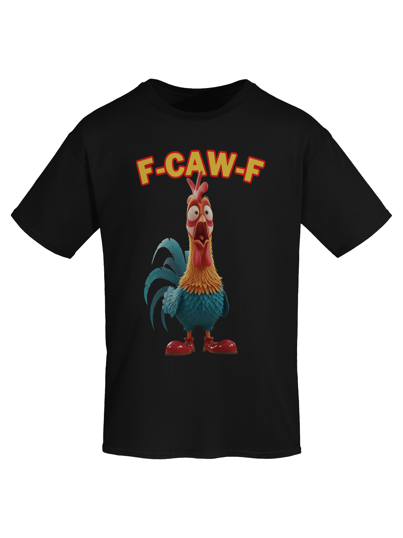 FUNNY ROOSTER T-SHIRT – BIG ROOSTER GRAPHIC TEE WITH “F-CAW-F” SLOGAN – FARM HUMOR SHIRT, GAG GIFT product image (79)