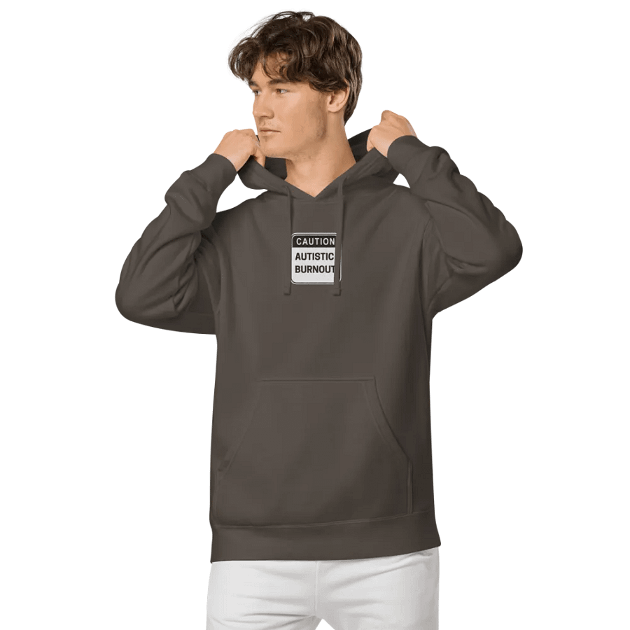 CAUTION: ASD BURNOUT embroidered pigment hoodie (B&W design) product image (4)