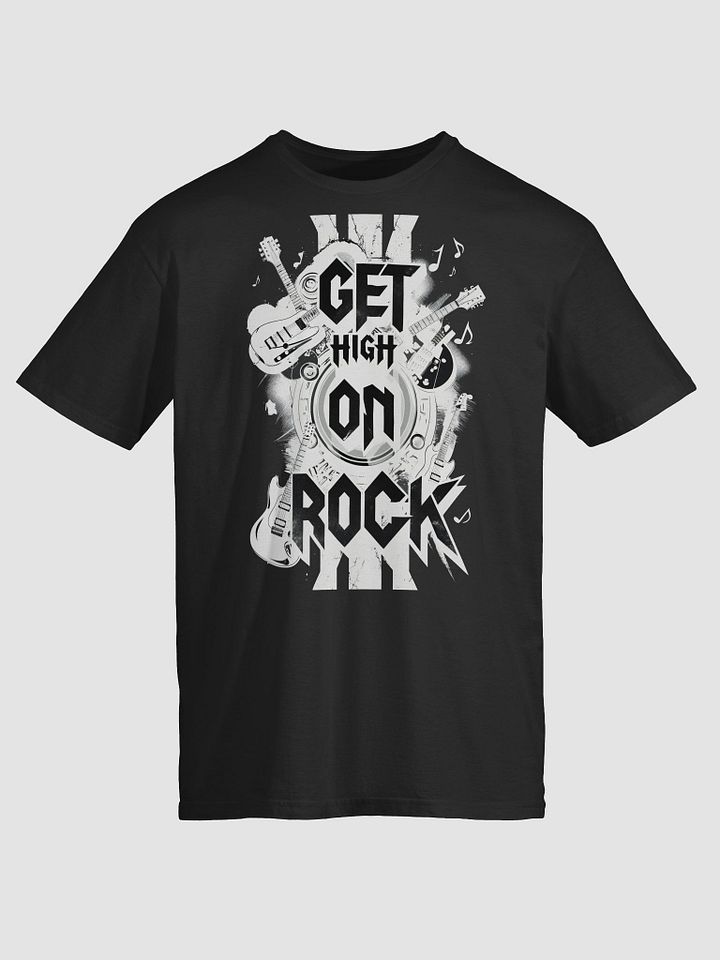 Rock Music-Inspired T-Shirt – Bold 'GET HIGH ON ROCK' Design, Unisex Fit product image (1)