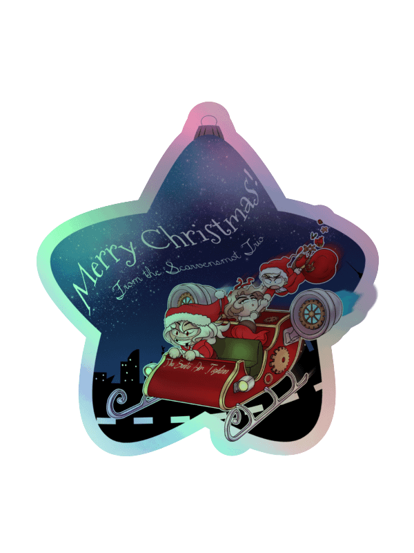 "Merry Christmas from the Scarvensmot Trio" Kiss-Cut Holographic Sticker product image (5)