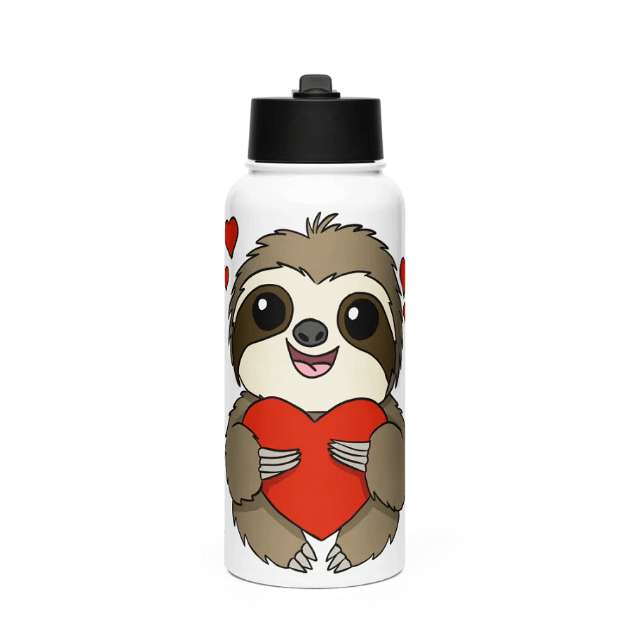 Stainless Steel Water bottle With Straw - Heart product image (1)