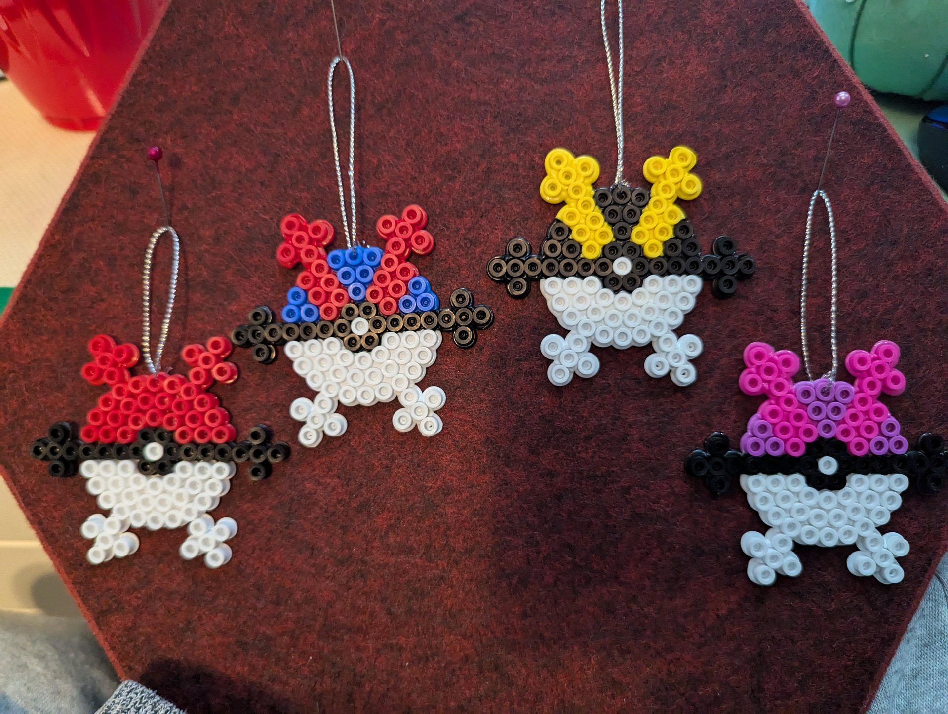 Pokeflake Bead Ornament Set of 4 product image (1)