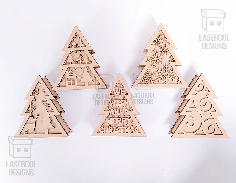 Christmas Tree Box (2 Sizes, 5 Styles) - Laser Cut Files product image (3)